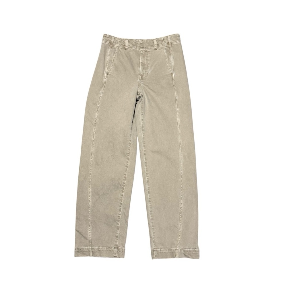 Madewell Tapered Denim Trouser Women's 27 High Rise Khaki Cotton Blend Jean - Picture 2 of 7